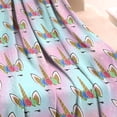thumbnail image 3 of Pink Cartoon Unicorn Horn Flower Pattern Blanket,Comfortable Soft Flannel Throw Blanket,All Season,Warm Lightweight Blankets for Sofa Bed Couch Living Room Chair,30"x40", 3 of 4