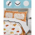 thumbnail image 3 of Fall Orange Pumpkin King Size Down Alternative Comforter, Lightweight Comforter Quilt Bedding Set with Pillow Shams Thanksgiving Maple Leaf Plaid Check All Seasons Bed Comforter Duvet Insert 96"x106", 3 of 6
