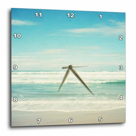10 Inch Square Wave - 3dRose Gentle Ocean Waves beach theme art, Wall Clock, 10 by 10-inch
