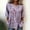 Purple, variant on Women's Going Out Tops Casual Button,Knot Front,Hide Belly Floral 3/4Sleeve Relaxed Fit Vacation Crew Neck Shirts