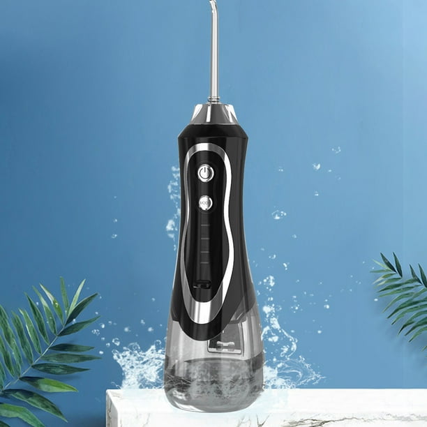 Irrigador dental eléctrico con 4 boquillas, portátil, recargable, IPX7, batería de larga duración, cepillo de dientes eléctrico para viajes en familia.