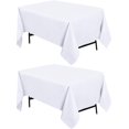 thumbnail image 1 of Kitchen White Rectangle Table Cloth 2 Pack [60x102 Inches] Nappe de Table Rectangulaire Machine Washable Polyester Table Cover for Dining, Picnic, Parties, Events, Weddings and Restaurants, 1 of 10