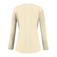 thumbnail image 4 of Long Sleeve Henley Shirts for Women Fall Winter Ribbed Thermal Tops Casual Blouses Basics Tees Cute Business Sweaters Beige S, 4 of 5