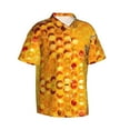 thumbnail image 2 of Daiia Bees on Hive Honeycomb Hawaiian Shirt for Men Gentle Cotton Regular Short Sleeve Casual-Small, 2 of 9