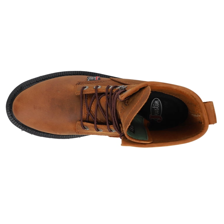 Justin Men's Livestock Work Boots - Aged Brown, Size 8.5 EE