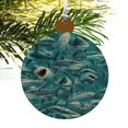 thumbnail image 4 of Shark Feeding Frenzy Great White Diving Pattern Wood Christmas Tree Holiday Ornament, 4 of 7