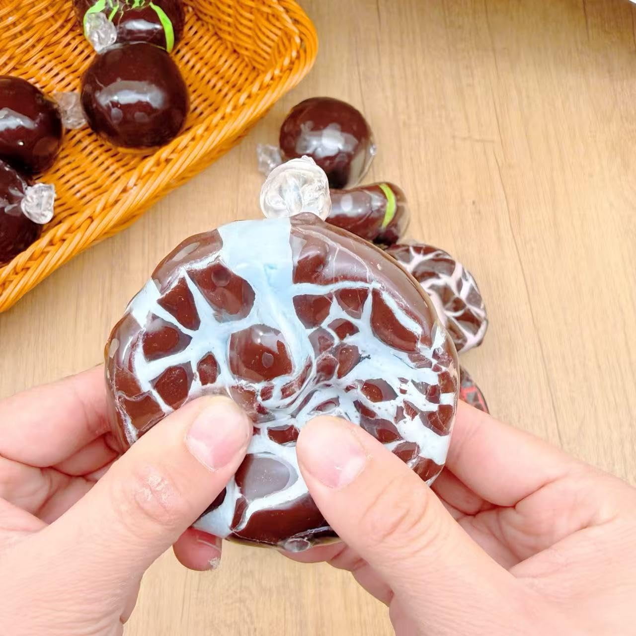 Wax Cracking Squishy Kit - Shapeable Wax Squishies for Asmr, Chocolate Cracking Wax Ball Squishy, 100% Odorless, Non-Sticky, Improving Focus, Easing Tension During Study, Work, Or Relaxation