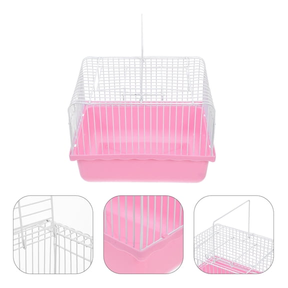 OFFIGAM ABS Plastic Small Bird Travel Cage with Transparent Window Portable Design