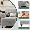 thumbnail image 2 of Sobaniilo 79" Convertible Sectional Sofa Couch, Linen Fabric L Shaped Couch with Reversible Ottoman, 3-Seat Small Sectional Sofa Couches for Living Room, Apartment, Small Space, Light Gray, 2 of 8