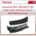 thumbnail image 4 of Kojem Windshield Wiper Cowl Vent Grille Cover Panels Kit for 1999-2007 F250 F350 Excursion Driver Passenger Side 3C3Z-25022A68-AAA & 4C3Z-25022A69-AAA, 4 of 8