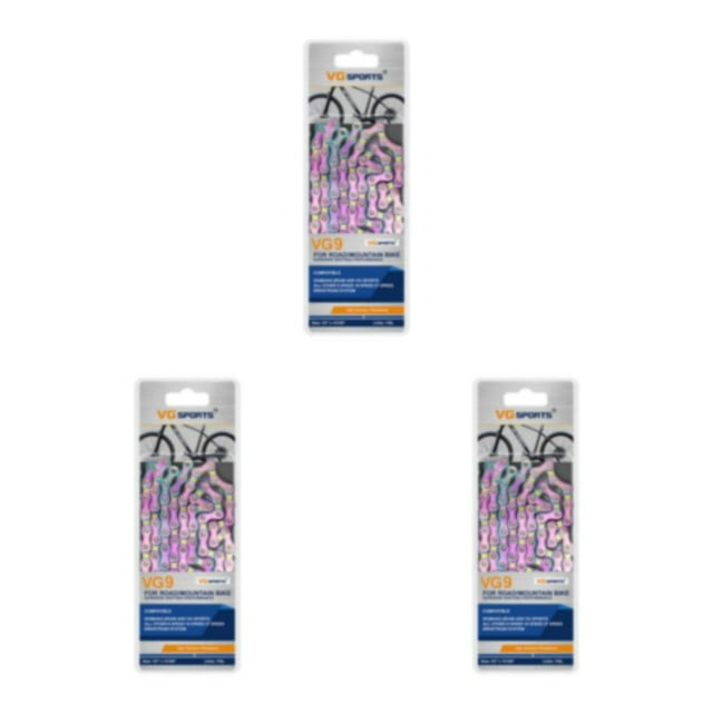 maskred Carbon Steel Easy To Install Wide Compatibility Bike Chain For Mountain And Road Bikes Stylish Colorful 9 Speed 3Set