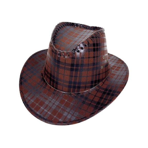 Unisex Adult Straw Cowboy Hat Small Brim Western Rope Decor Adjustable Chin Strap Summer Cap for Outdoor Travel and Vacation and Beach Trips Brown One Size