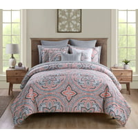 VCNY Home Janerisa Medallion Bed-in-a-Bag Comforter Set, Queen, Coral