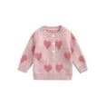 thumbnail image 1 of Sunloudy Infant Baby Cardigan Jackets Heart Print Button Knitted Sweater Tops, 1 of 8