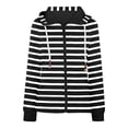 thumbnail image 4 of Palato Womens Plus Size Tops,Women Sexy Pocket Strip Crop Workout Long Sleeve Turtleneck Hooded Casual Blouse Coat Tops, 4 of 5
