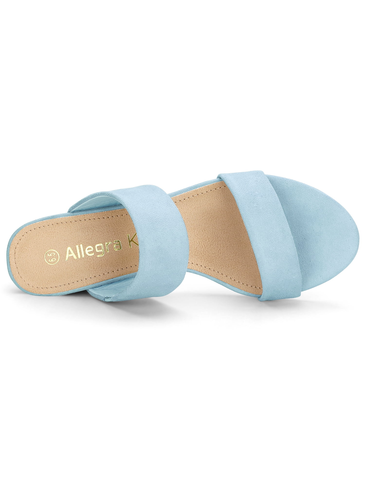 Unique Bargains Women's Block Heel Dual Straps Slide Sandals
