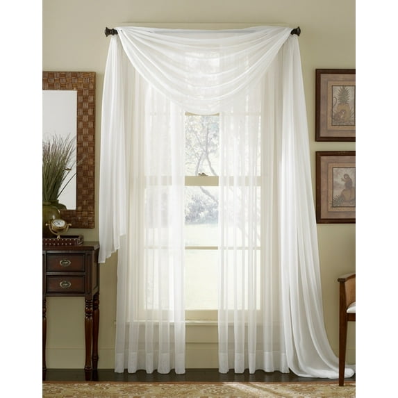 3 Piece Sheer Panel & Scarf Window Treatment Set | Decotex