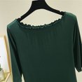 thumbnail image 4 of Olyvenn Tops for Women Trendy Distressed Crewneck Half Sleeves Loose Casual T-Shirts Blouse Tops Cute Stylish Going Out Tops Green 14, 4 of 5