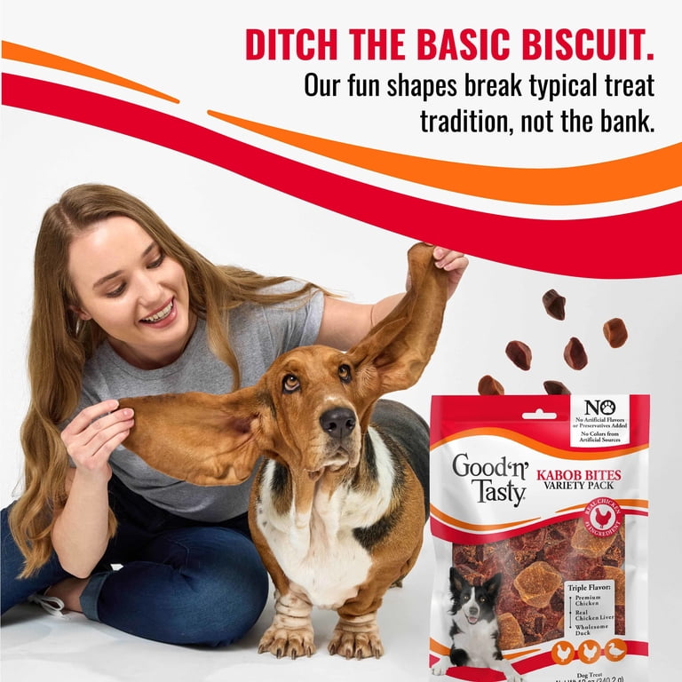 Good n Tasty Kabob Bites for Dogs with Real Chicken, Duck, or