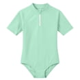 thumbnail image 4 of Girls 1 Piece Swimsuit Short Sleeve Swimming Suits Quick Dry Swimwear Rash Guard Swim Suit for Girls 12-13 Years, 4 of 5