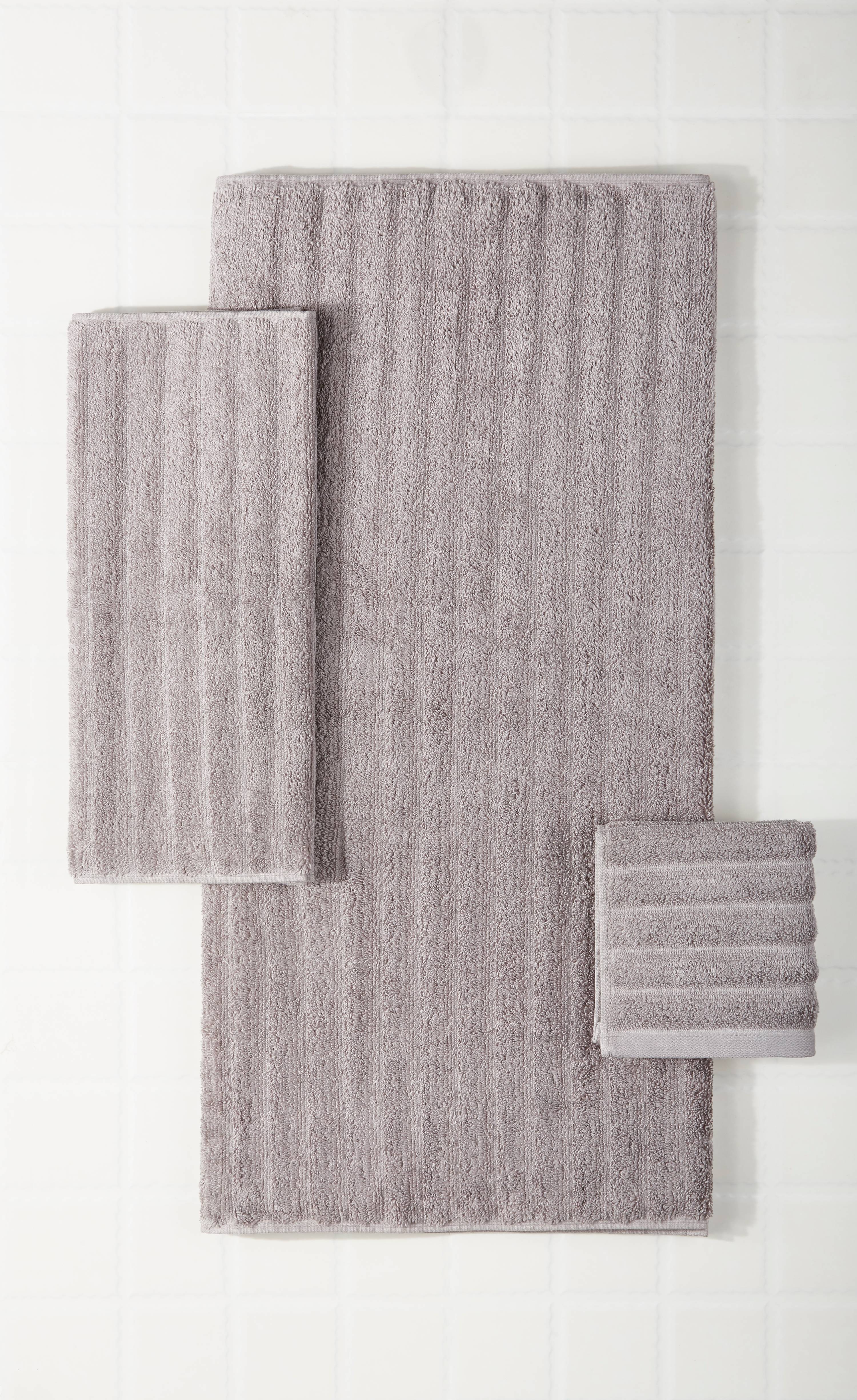 Mainstays Performance Textured 6-Piece Bath Towel Set - Grey Flannel - image 5 of 6