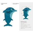 thumbnail image 3 of FGnano Playful Dolphin Pendulum Wall Clock, Cartoon Style, Dark/Light Blue, MDF, 14.2'x10'x1.8', with White Gift Box, 3 of 5