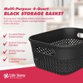 thumbnail image 2 of Life Story 4 Qt Decorative Storage Basket, Small Plastic Home Organizer, Black, 2 of 7