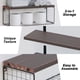 thumbnail image 4 of HAWOO Repisas Flotantes, 3PCS Repisas para Baño con Cesta de Alambre, Recamara, Cocina, Sala, Fáciles de Instalar, 40x15.2 CM (Marrón),Marrón, 4 of 15