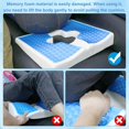 thumbnail image 5 of Bedsore Cushion Memory Foam Gel  Pad for Bedridden Elderly Disabled T-Shaped Opening Triangular Slope Design Blue, 5 of 8