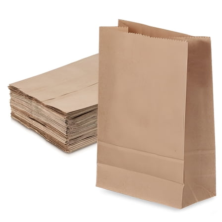 CCOCC Kraft Brown Paper Bags (50Count) - Kraft Brown Paper Grocery Bags Bulk - Large Paper Bags for Grocery Shopping, 181132