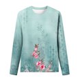 thumbnail image 5 of Pompotops Hauts Amples à Col Rond pour Femmes T-Shirts Imprimés Décontractés Blouse à Manches Longues en Solde, 5 of 5