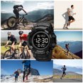 thumbnail image 5 of Men's Wristwatch, SKMEI Waterproof Stopwatch Alarm LED Back Light Sports Watch, Black, 5 of 7