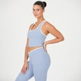 thumbnail image 2 of YITTY Active Women's UltraLuxe Built-in Bra Tank Top with Contrast Binding, Athleisure, 4-Way-Stretch, Glacial Blue/True White, L, 2 of 7