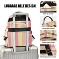 thumbnail image 3 of FORMRS Mini Backpack Purse for Women Quilted Travel Daypack Casual Shoulder Bag, Pink and Yellow Striped Pattern, 3 of 7