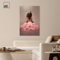 thumbnail image 3 of Princess in Pink Canvas Ebony Portrait Art by Art Remedy, Gallery Wrapped, 36" x 54", 3 of 7
