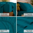 thumbnail image 5 of Mellanni 4-Piece Iconic Queen Bedsheet Set - Microfiber, 16" Deep Pocket, Cooling, Wrinkle, Fade, Stain Resistant, Teal, 5 of 7