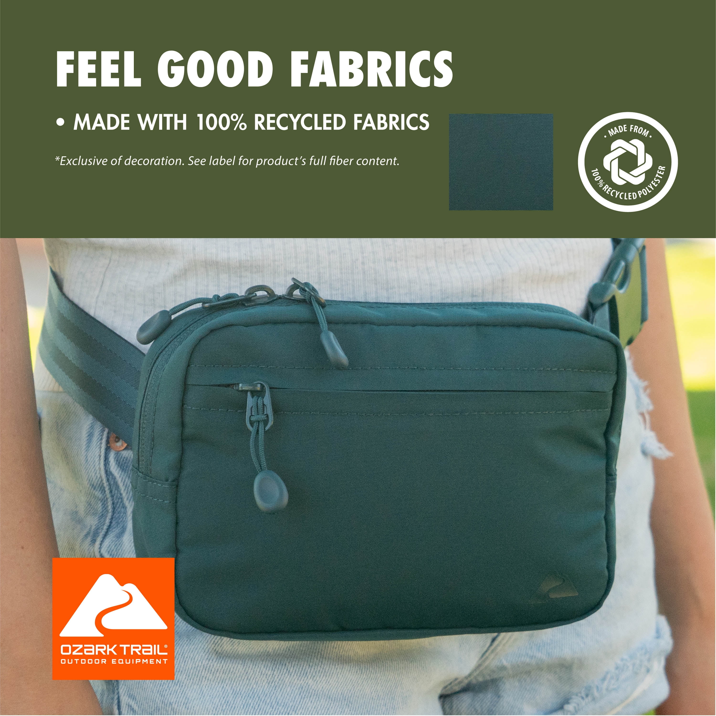 Ozark Trail Unisex Polyester Denver Fanny Pack, Teal