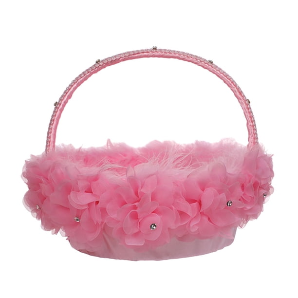 Sonducket Cesta ligera para flores de novia, cesta para llevar flores con elegancia y estilo, cesta para flores de boda Ropa, zapatos y accesorios Miscelánea Rosa