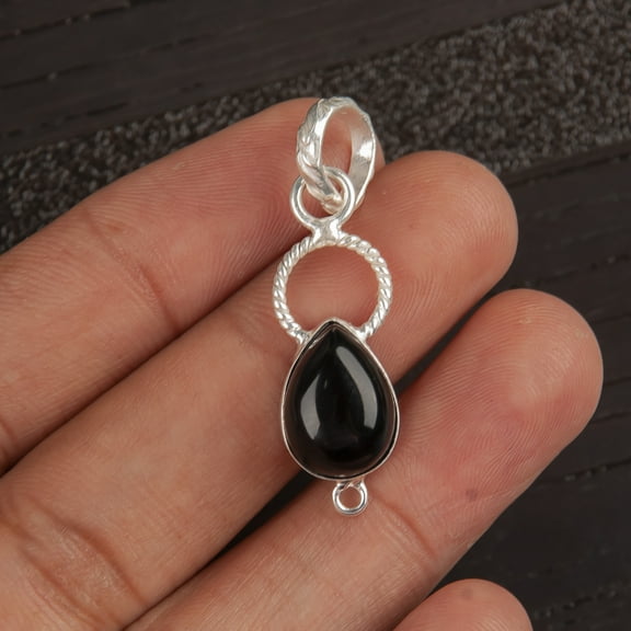 Black Tourmaline pendant 925 Sterling Silver Jewelry