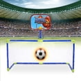 thumbnail image 2 of Mini juego de baloncesto para interior y exterior, sistema de fútbol, tablero de protección de fútbol, juego de pelotas para niños, 2 of 13