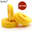 thumbnail image 1 of 5m/roll Cable Ties Reusable Loop Bundle Self Adhesive Yellow Nylon Strap Organizer Clip Wire Holder Management Fastening Tape width 10mm 3 rolls, 1 of 5