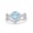 Aquamarine CZ, variant on Two Piece Set Art Deco Pear Teardrop Band Ring Ruby CZ 925 Sterling Silver Size 5