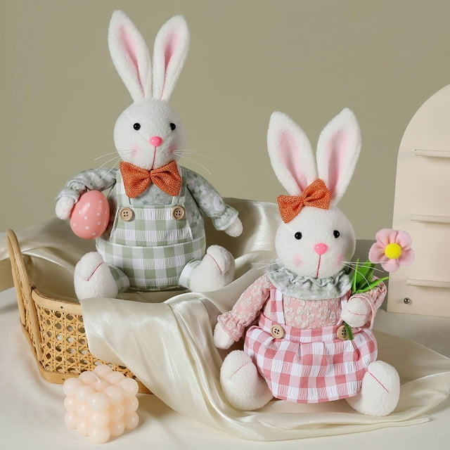 Xihbxyly Gnomo de Pascua, Decoración de Rábano Sentado, Diseño de Conejito Colorido, Decoración Festiva, Decoración Primaveral para El Hogar, Ideal Como Regalo para Pascua, Tamaño 20 X 15 Cm.