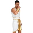 thumbnail image 3 of Haitryli Men's 3 Pieces Mr Toga Greek God Set Adult Party Toga Roman Dress with Wristband White S, 3 of 7