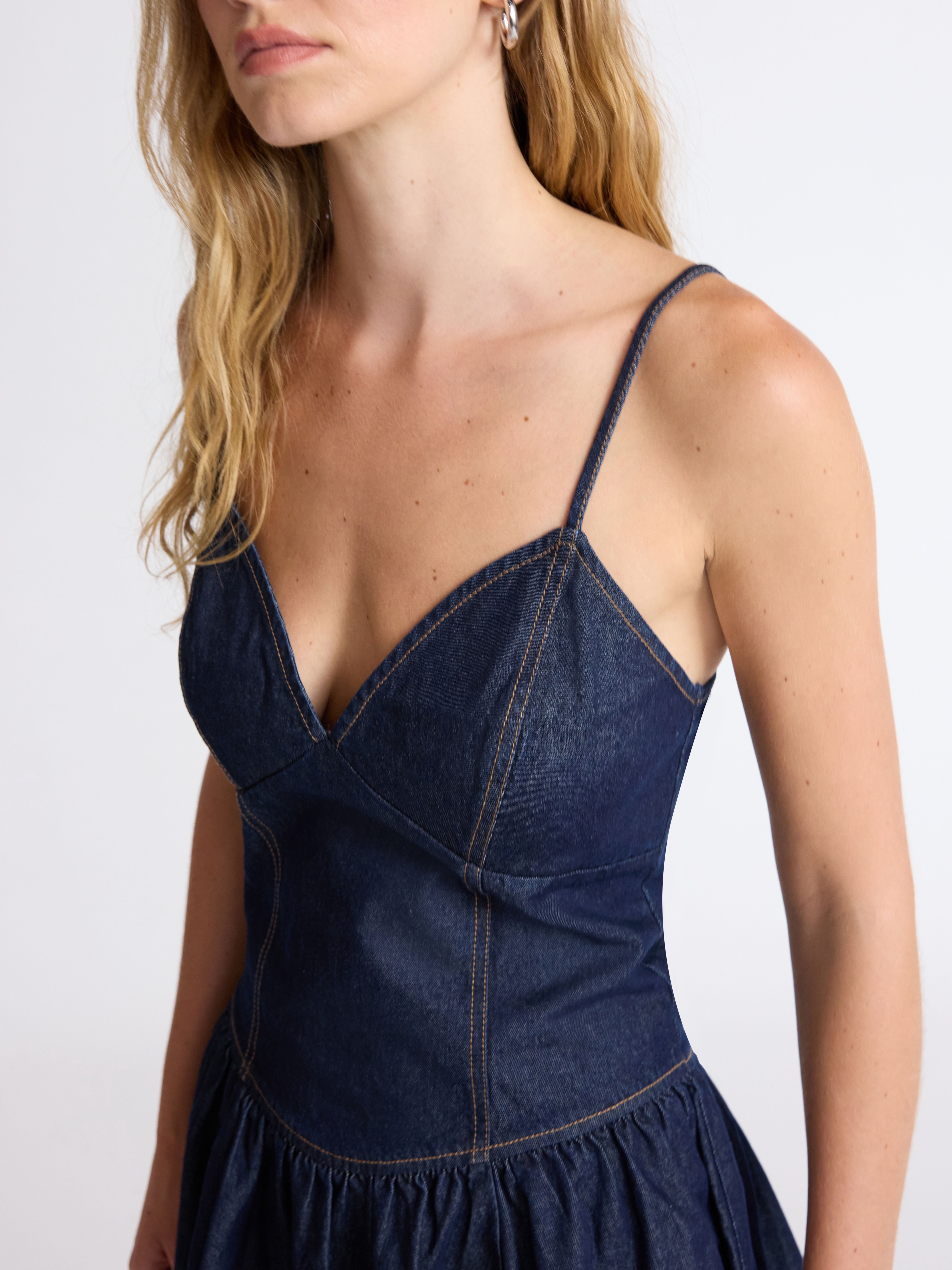 Scoop Women's Denim Corset Mini Dress, Sizes 0-18