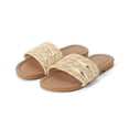 thumbnail image 6 of SGMVNU Girls Sandals Braid Strap Open Toe on Flat Dress Shoes Little/Big Kids Slides Summer Beach Casual Sandals, Size 9-9.5 Years, Beige-3, 6 of 10