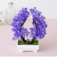 thumbnail image 3 of Bonsái simulado, planta en maceta, ciruelo en flor de amor, decoración del hogar, decoración de bonsái de simulación de escritorio, 3 of 6