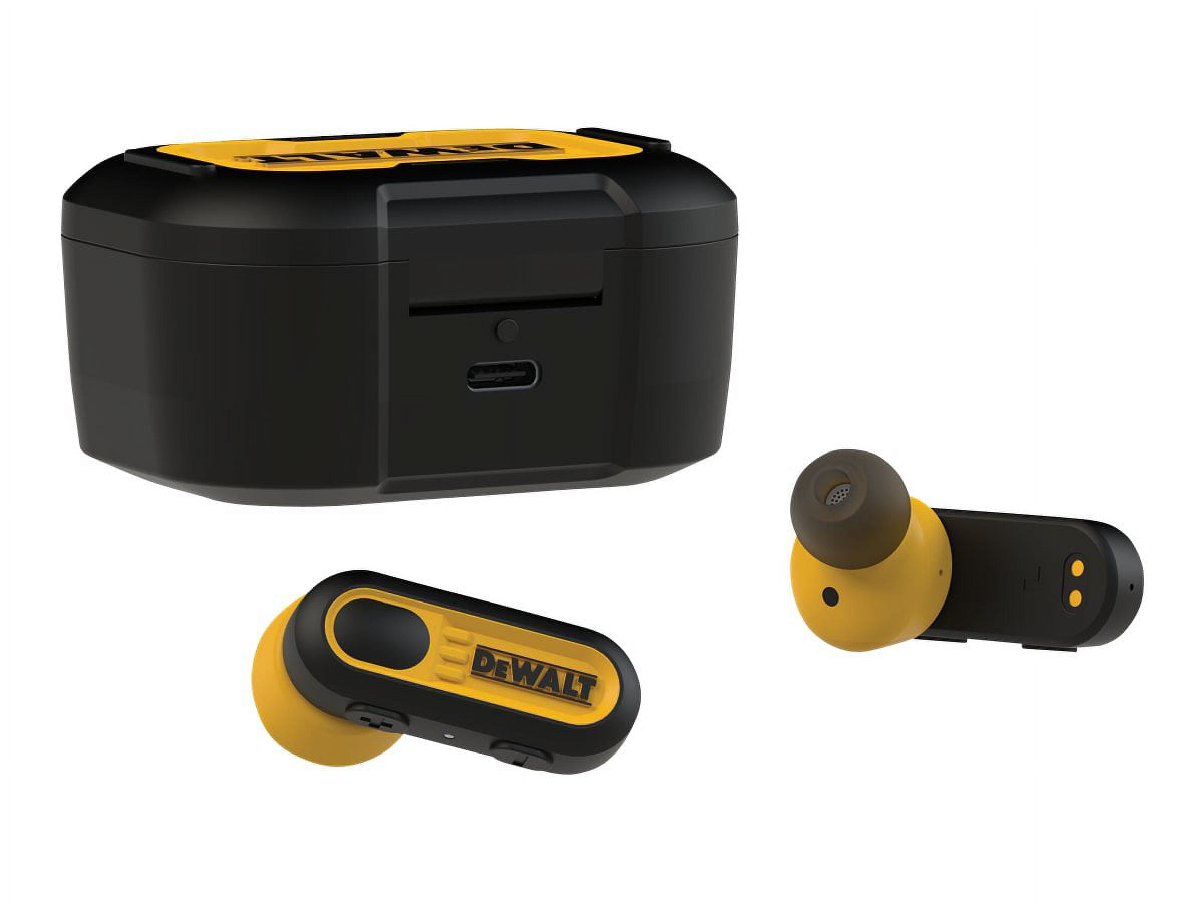 DeWALT ワイヤレスイヤホン 充電ケース付き Amazon.com: DEWALT Heavy Duty True Wireless Ear Buds, Bluetooth