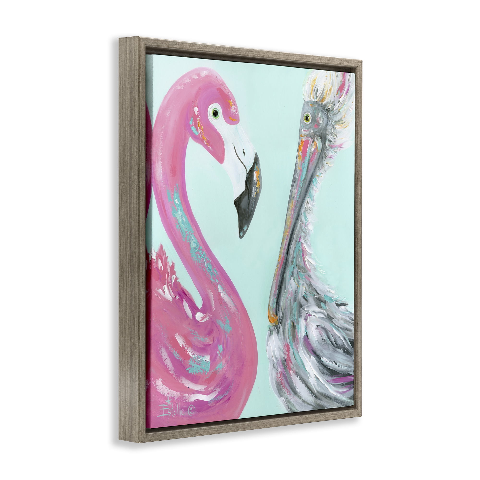 Stupell Industries Wild Nautical Birds Animals & Insects Painting Brown Floater Framed Art Print Wall Art, 25 x 31
