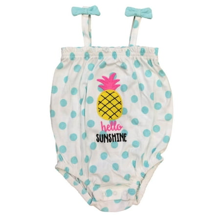 

Infant Girls Polka Dot Hello Sunshine Romper Pineapple Baby Bodysuit Outfit 0-3m